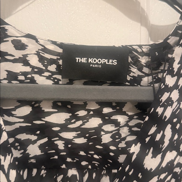 The Kooples Animal Print Peplum Blouse Black Print - Picture 3 of 7